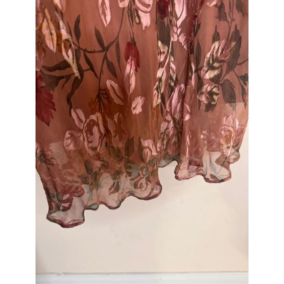 Bonnie Strauss Vintage Floral Velvet Burnout Maci Slip Dress S/M - Picture 8 of 9